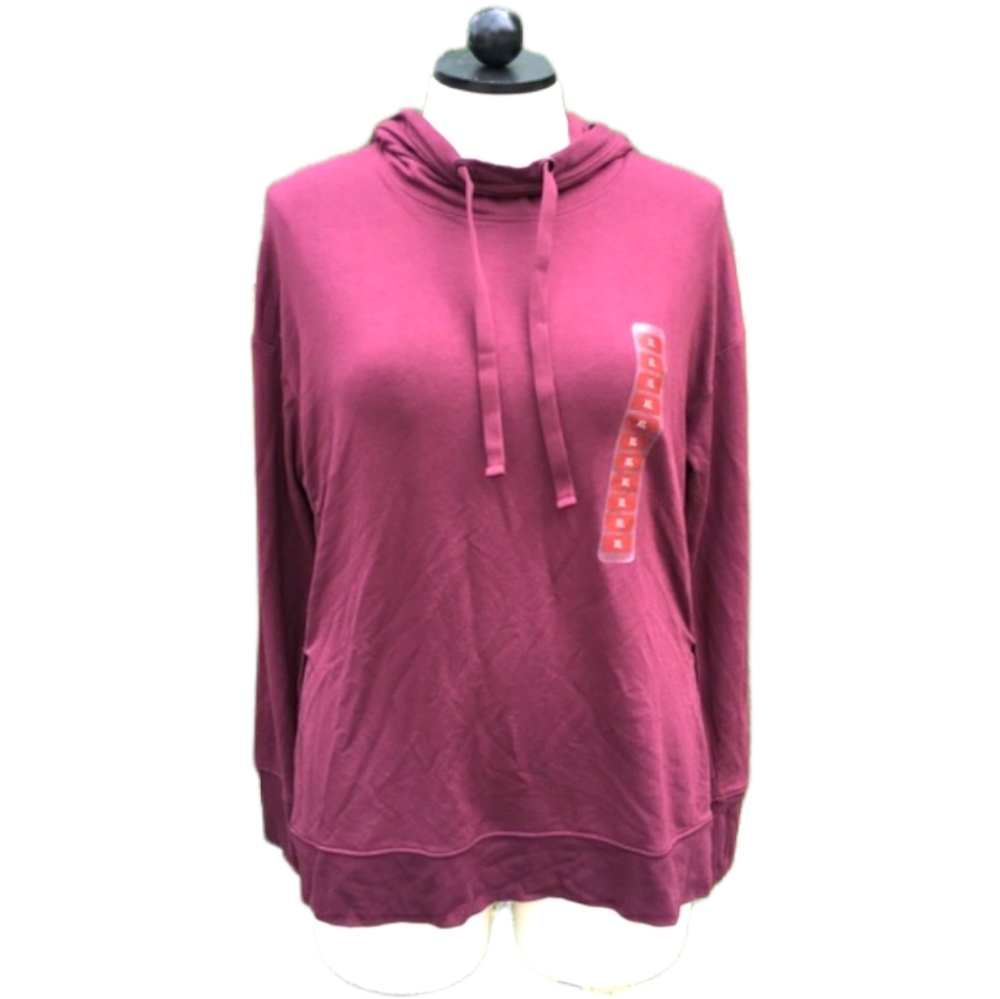 Active Life Spiced Apple High Low Hooded Sweatshirt XL Thumb Holes 1613